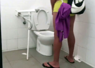 women peeing on the toilet